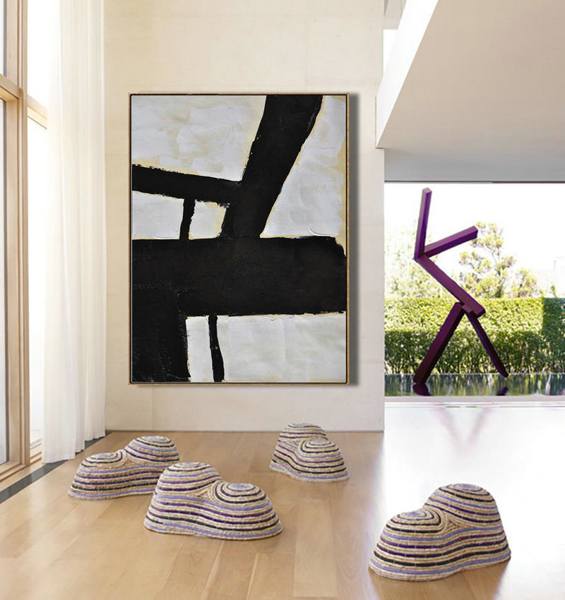 Hand Painted Extra Large Abstract Painting,Minimalist Painting On Canvas, Palette Knife Vertical Minimal Art - Original Art Acrylic Painting